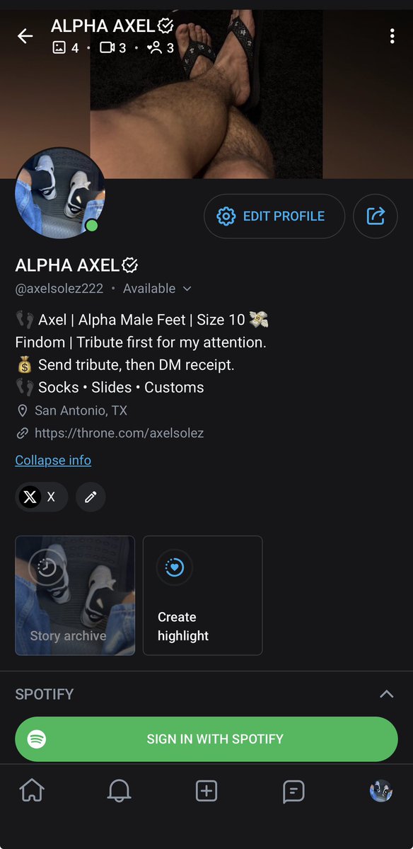 Axelsolez222's tweet photo. Cum check it out🖤😈
#feet #malefeet #malefootfetish #boyfeet #mexicanfeet #nsfwtwtًً #toes #gayfeet #footjob #findom #fitdom #walletdrain #sandals #mensoles #mensfootfetish #domme https://t.co/iciNNlhl4c
