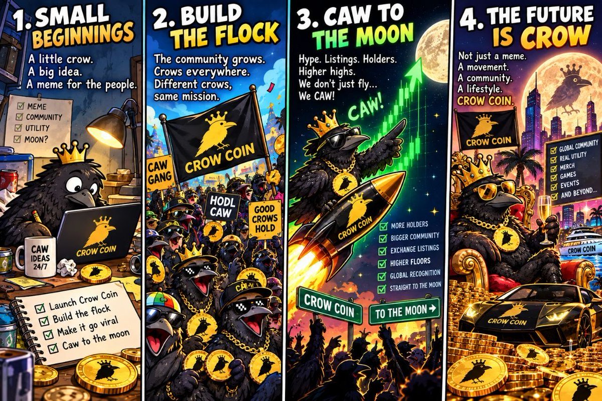 GambleKing0's tweet photo. 🐦‍⬛ FROM A SMALL CROW TO A GLOBAL FLOCK.

Every big movement starts somewhere.
CROW started small.
The flock is getting bigger.

Different Crows.
Same mission.

How far can we take it? 👀 Join our community now! https://t.co/8CE2RR55Ls https://t.co/3UnfsYOqgK