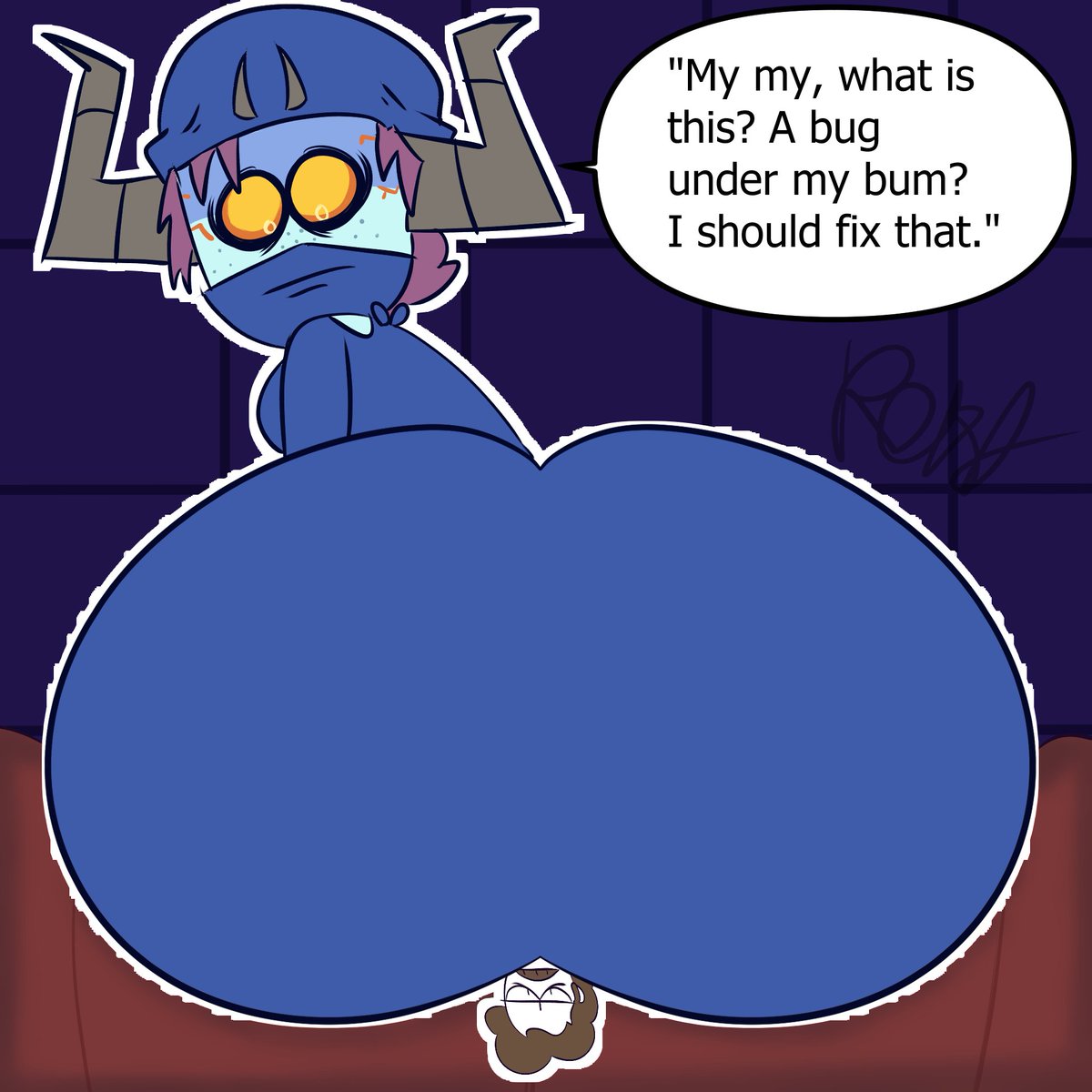 Demon11037's tweet photo. And here's Patty possessed by Moloch but farting on a tiny John. #spookymonth #spookymonthpatty #spookymonthjohn #fart #fartfetish #NSFW #girlfart #eproctophilia https://t.co/wtMb2YRbna