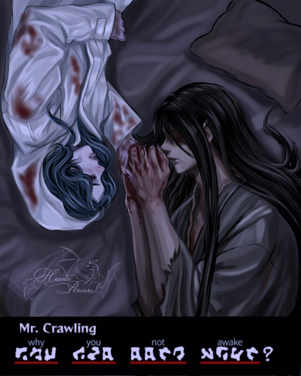 HannieR_Velvet3's tweet photo. Today's theme is "life and death," and since Sol and my OC can't live without each other... I brought out my main Yume. 🥺
In one of the tragic endings, MC dies, and Mr. Crawling believes she's just asleep.
#文字化化 #Homicipher #MrCrawling #yumeship #selftober https://t.co/tjHNhS4tcJ