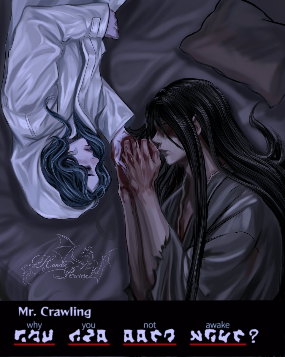 HannieR_Velvet3's tweet photo. Today's theme is "life and death," and since Sol and my OC can't live without each other... I brought out my main Yume. 🥺
In one of the tragic endings, MC dies, and Mr. Crawling believes she's just asleep.
#文字化化 #Homicipher #MrCrawling #yumeship #selftober https://t.co/tjHNhS4tcJ