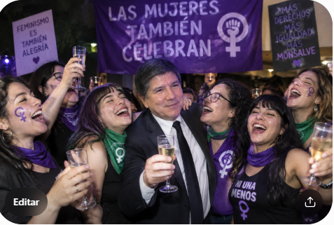Iherreraa's tweet photo. Monsalve y las feministas celebrando de que ahora solo tendrá arresto domiciliario nocturno https://t.co/LnG6xAWZAK