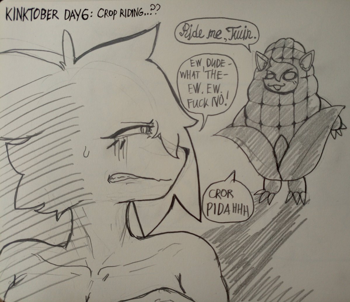 brradett's tweet photo. Kinktober 6. 

My place has no power and my phone is about to die. Send help. https://t.co/6617wCdQKx