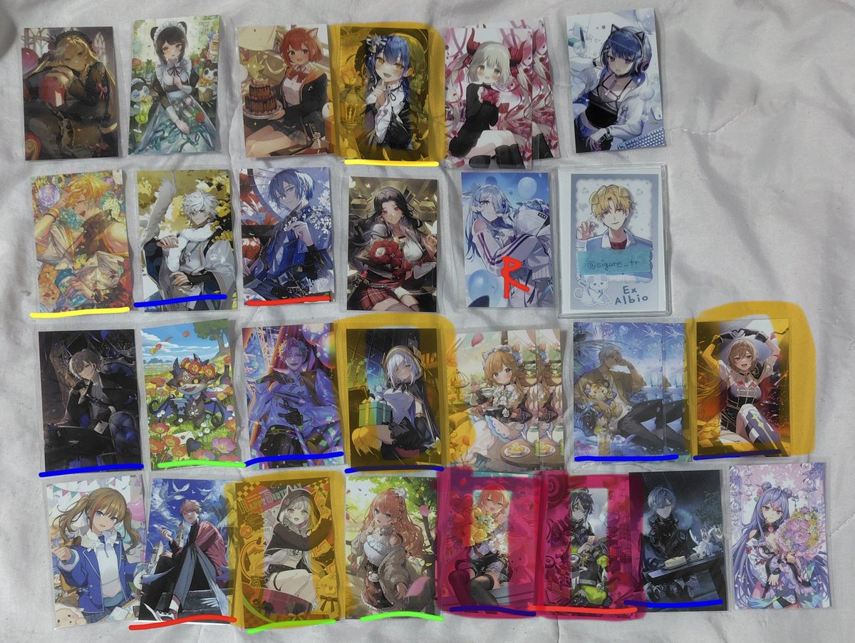 44_neru's tweet photo. @sigure_tr はじめまして。こんにちは。
検索よりお声がけ失礼します。
当方画像1枚目のお品物を所持しております。お借りした画像2~5枚目の色枠(🟩＞🟥＞🟨)から交換可能なものはございますでしょうか？可能な限り🟩含むお取引希望です。
ご検討いただけますと幸いです。 https://t.co/16Mo3zsVlx