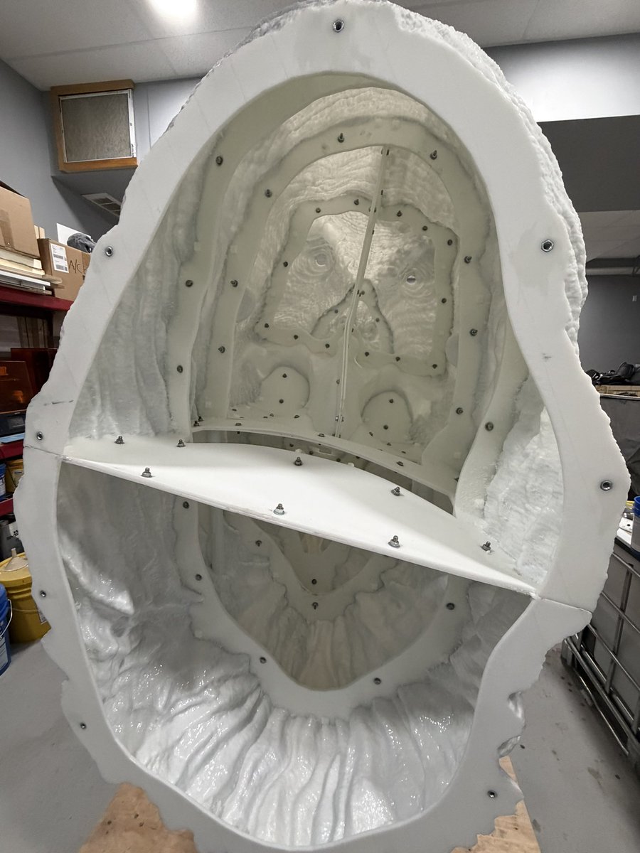 hellbendermodel's tweet photo. After the digital sculpt was complete, I cut it into parts to fit my printers. Done in zbrush. The head was split into 12 main parts, which were bolted together. Gaps between parts filled. The cuts were made to follow the outline of the scales to reduce visibility of the seams. https://t.co/5ogWpKdM1a