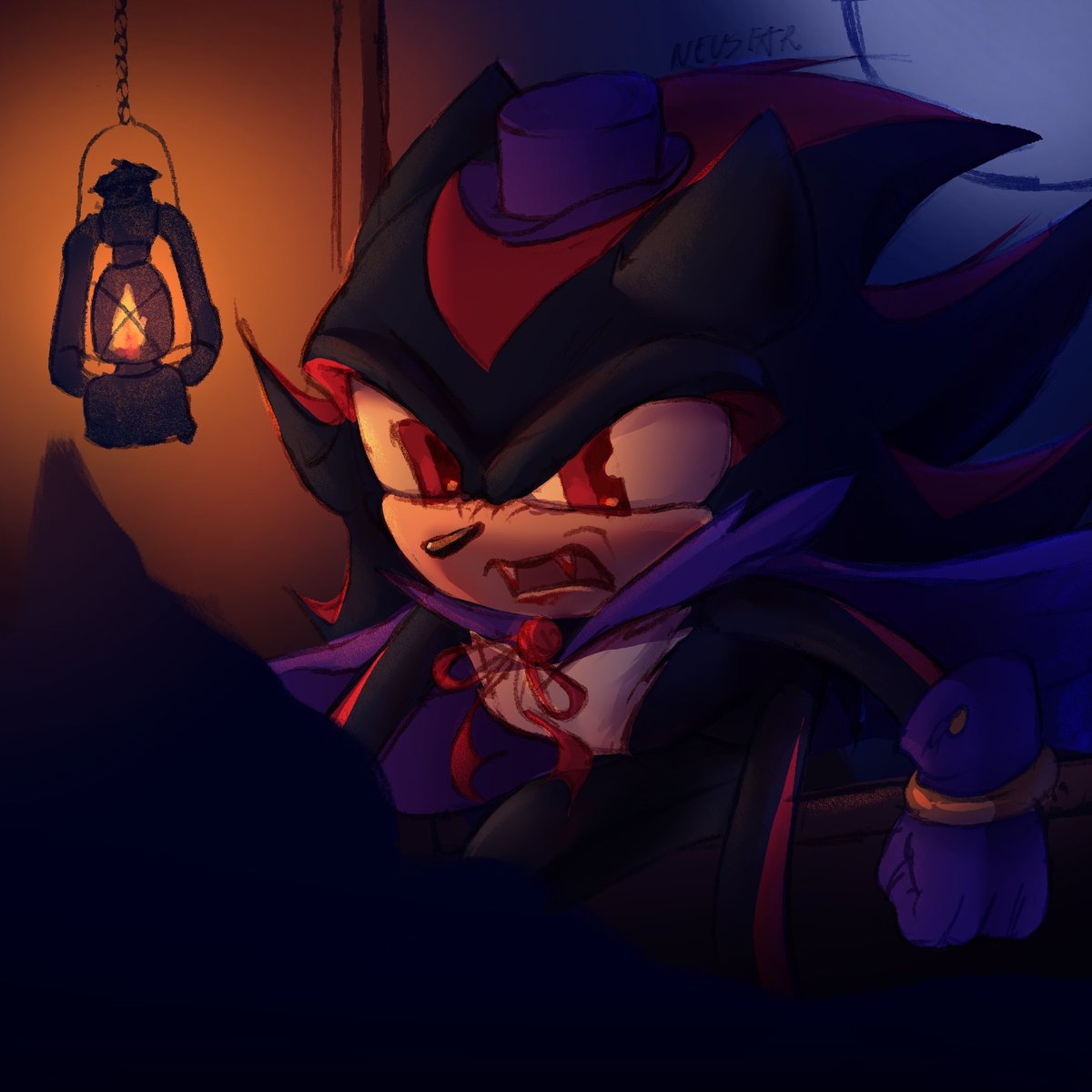 neustar__'s tweet photo. Day 1 &amp; 5: Hunger and teeth!

I tried an Astarion bite (bg3) type scene dk how successful that was 😅

#sonictober2026 #shadowthehedgehogfanart #shadowthehedgehog https://t.co/HxKQMmKjuB