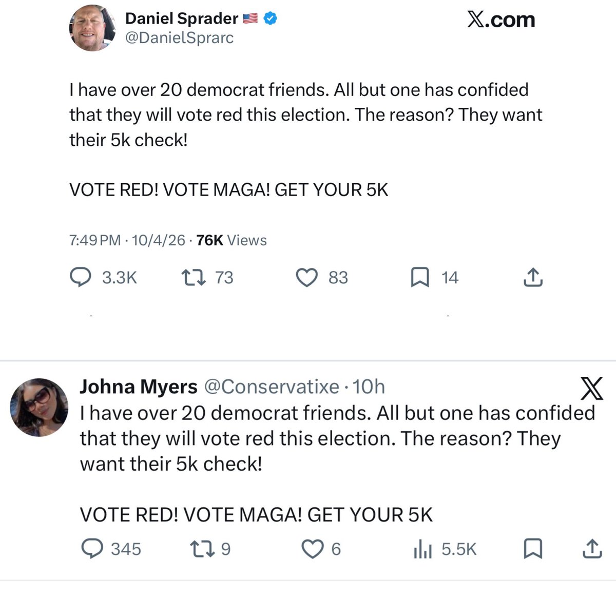 AgentSelf99b's tweet photo. I’m telling you 70-80% of the pro Trump content on this app is fake. It’s ran by bots and fake accounts. https://t.co/z5FFULRWlz