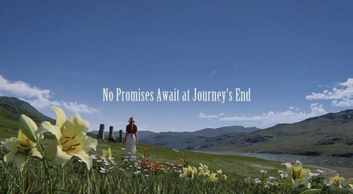 Olirithayanami's tweet photo. I also find interesting that many flowers are also shown in the ending and in the Revelation demo title screen are shown flowers around the weapons :D 

I hope Aerith returns ^^🌼 https://t.co/xZGgiGdVr5