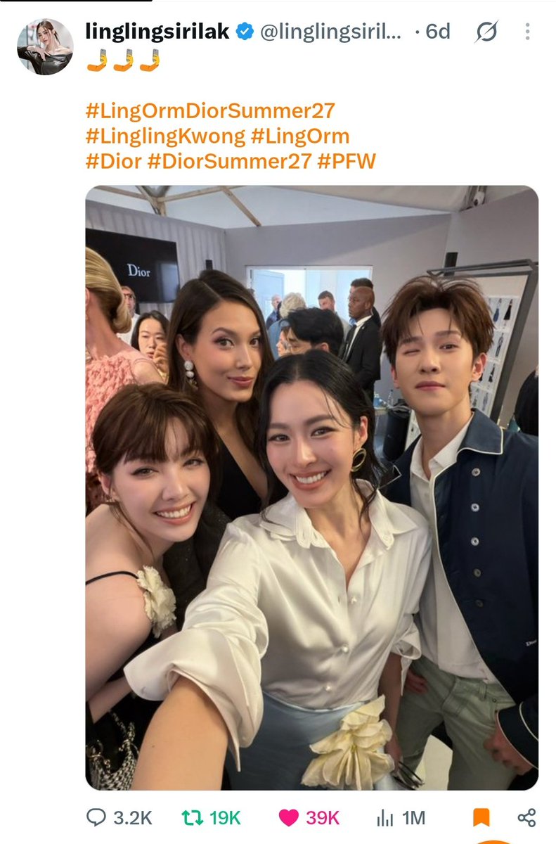 TrendLingTH's tweet photo. โซเฬิ่ฎชชชช✨ Finally, 1M Views! 🥹✨
ในที่สุด 2 โพสต์บน X ของคุณ BA "Lingling Kwong" อิน แพรีส ก็แตะ 1M Views แล้วค่ะ 🎉
ความพยายามของพวกเราทุกคนเห็นผลแล้วจริงๆ 💖 

#LinglingKwong @linglingsirilak
#Dior @Dior #DiorSummer27 
#LingOrmDiorSummer27 #PFW https://t.co/OKIYN2BZvD