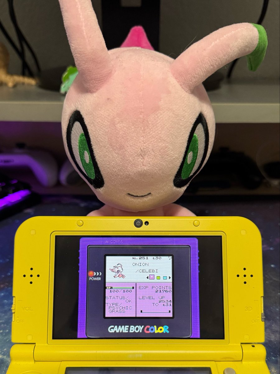 TheOslith's tweet photo. Oh, the larper got it? Don’t care.

Anyways, here’s the shiny Celebi I got in Pokemon Crystal after around 2 years and 21319 resets. Just for the love of the game. https://t.co/HUb3ES7IiW