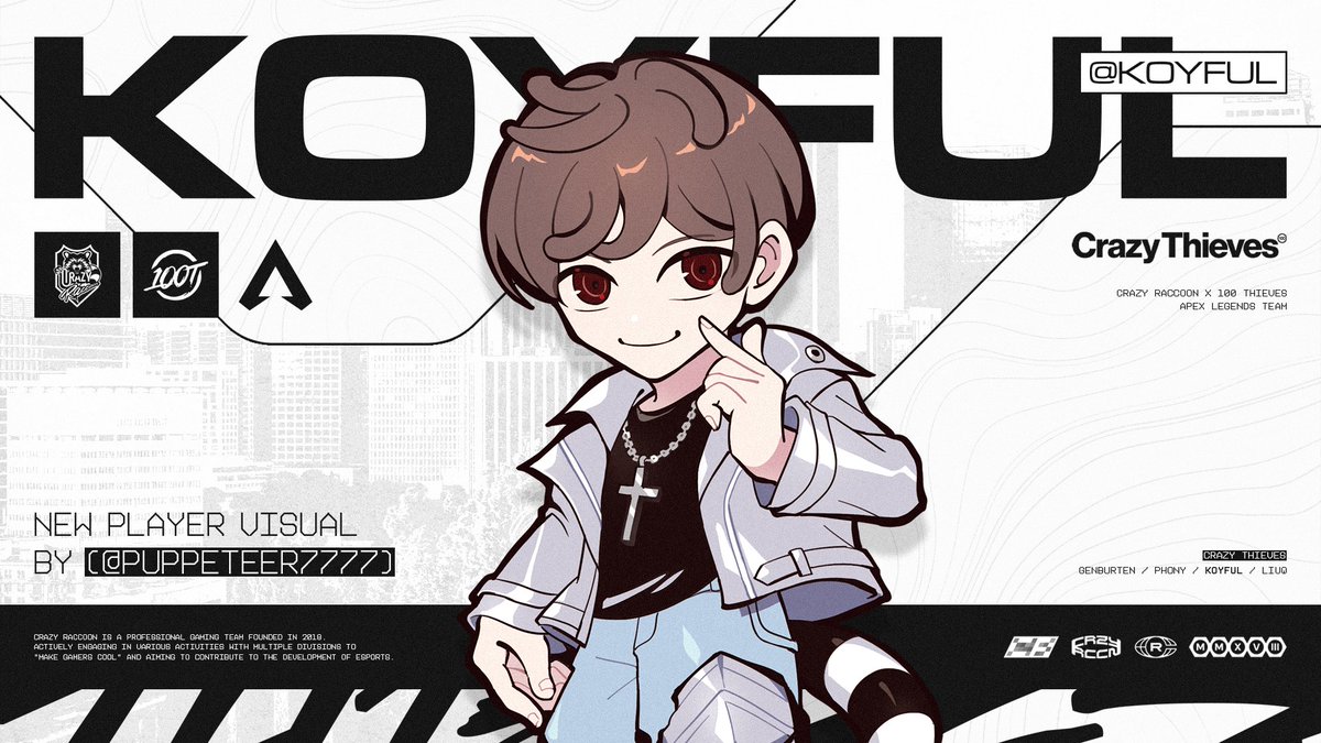 crazyraccoon406's tweet photo. 【Apex Legends Div.】
- Crazy Thieves

New Character!!
Koyful(@Koyful)

by @puppeteer7777

#CRTWIN #ApexLegends https://t.co/DGSovMx57A
