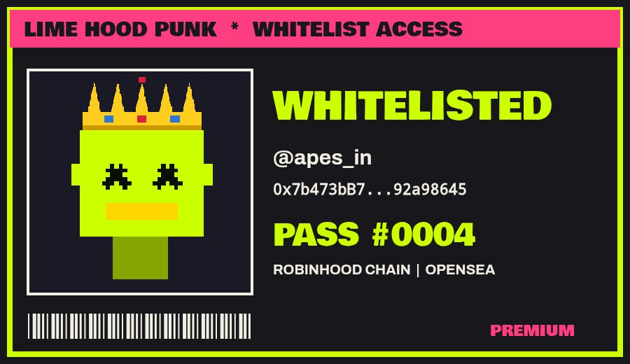 limehoodpunk's tweet photo. DROP YOUR WL PASS
https://t.co/ci6saehNBr https://t.co/9q74m8enb1