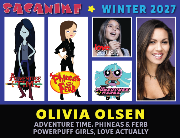 SacAnime's tweet photo. Olivia Olsen is coming to SacAnime Winter! 

Olivia Rose Olson is known for Vanessa Doofenshmirtz in #PhineasandFerb, Marceline the Vampire Queen in #AdventureTime, Joanna in the 2003 film #LoveActually, and its 2017 short sequel #RedNoseDayActually. https://t.co/wDgLJcI8vM