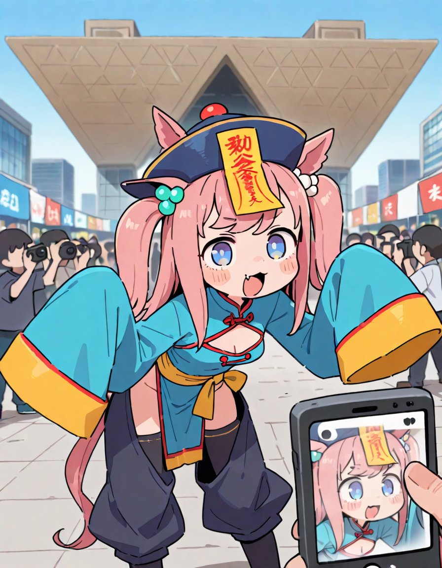 pepenaporitan's tweet photo. デジコス♪キョンシー編
「コスプレ会場に自分の勝負服は公式になっちゃいますからね！」
いつものより装甲薄いしどこ撮ってんねんｵﾗｧ! https://t.co/PCJXa7i1qL