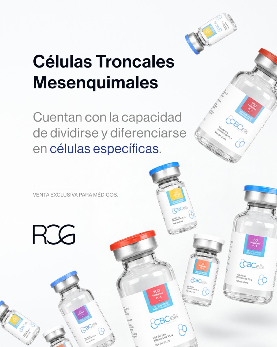 RCGmexico's tweet photo. Exclusivo para profesionales de la salud.

🔬 Conoce más sobre las Células Troncales Mesenquimales y los aspectos técnicos que acompañan su uso en la práctica médica.

Consulta información y disponibilidad con nuestro equipo.
https://t.co/xQAmm5zLC2 https://t.co/8ho12ePDAH