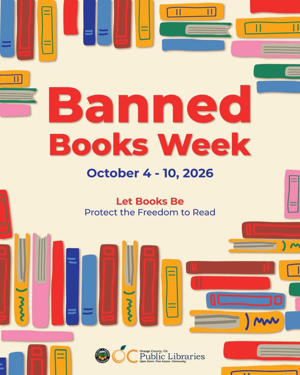 ocpublib's tweet photo. If you haven’t already heard, it’s Banned Books Week. Let the books be and protect the freedom to read. Check out a banned book. https://t.co/3kc25PWxDN