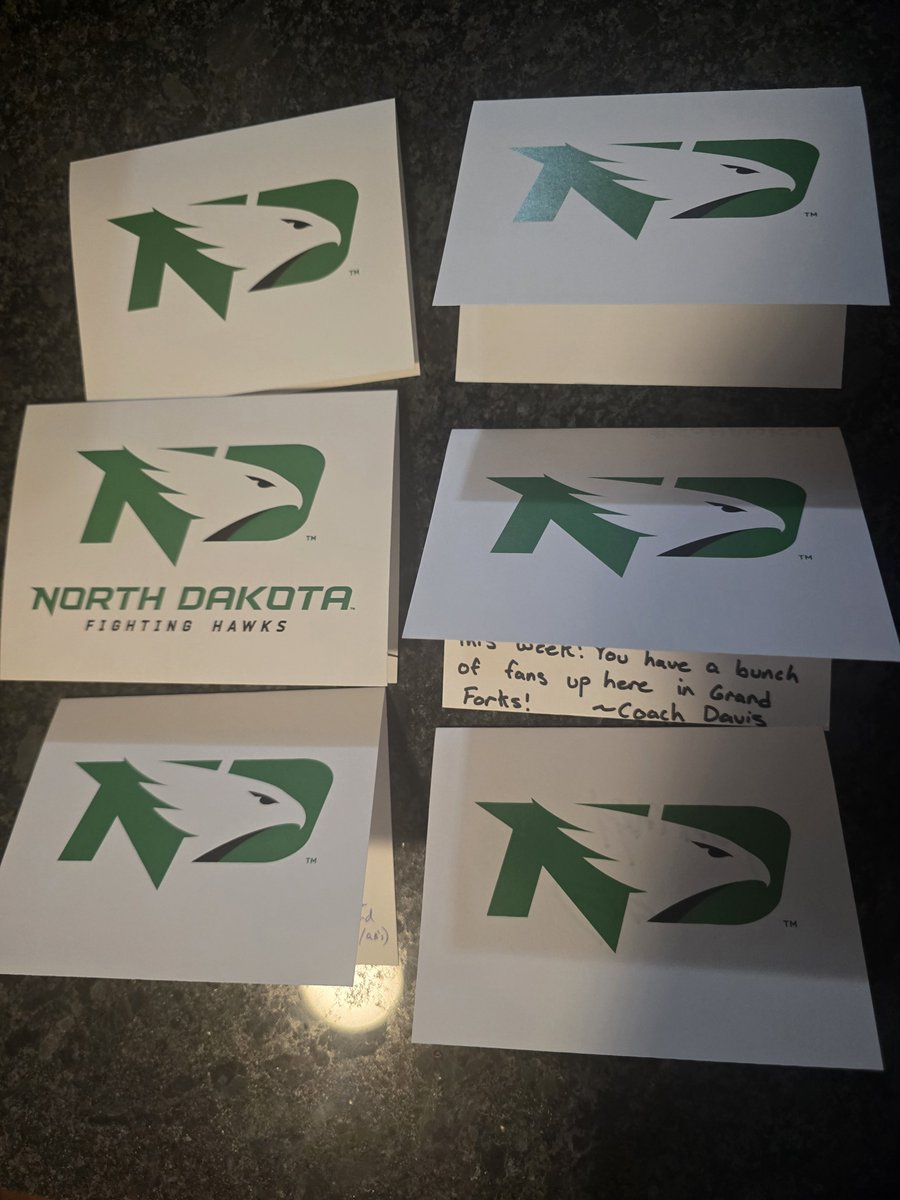 jacob_kooy's tweet photo. Thank you @UNDfootball  for the mail!!! Two regular season games left. Both must wins to secure home field advantage in the playoffs!! https://t.co/zMPPcfoWeL