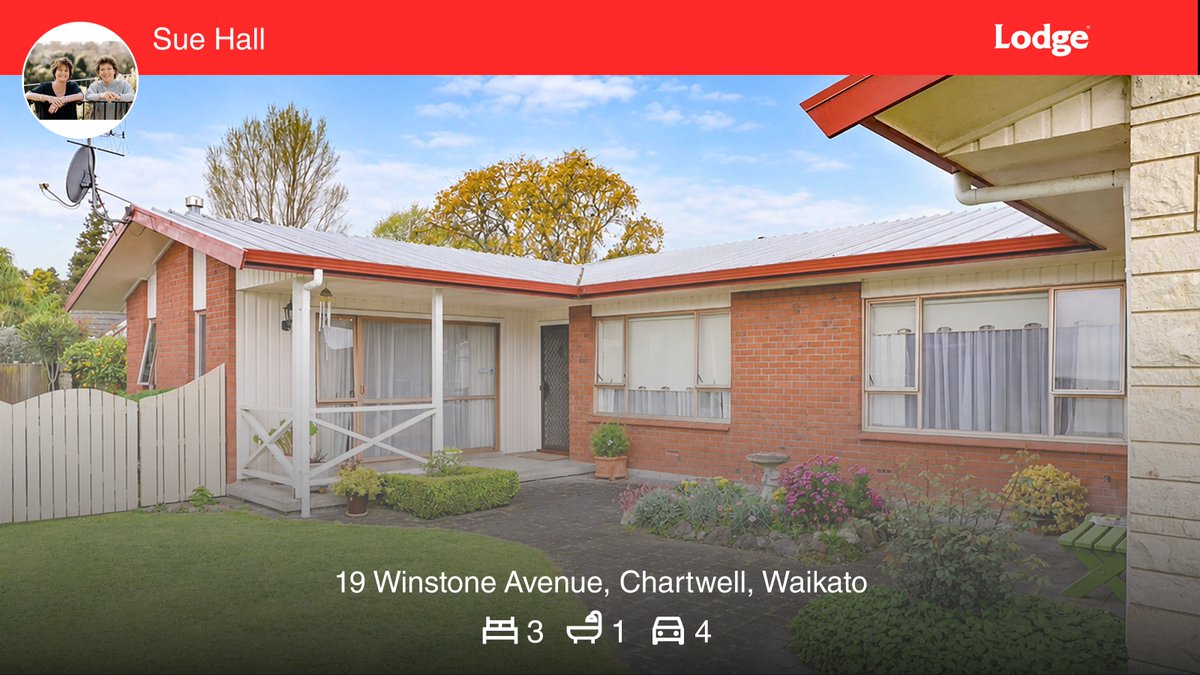 suehallhamilton's tweet photo. 🛌 3 🛀 1 🚘 4
📍 19 Winstone Avenue, Chartwell, Waikato

My latest listing on RateMyAgent.
Individual Salesperson 10006461
https://t.co/AIE3Hcmvux

...
#ratemyagent #realestate #teamsuehall #sueanddonna #Lodge_Real_Estate_Hamilton_City_Lodge_Real_Estate_Ltd_ https://t.co/dWb7vrNPJj