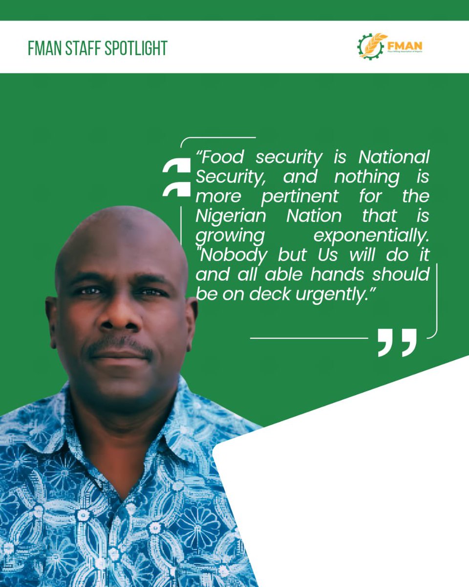 fmanng_'s tweet photo. Swipe through to learn more about Dr Aliyu’s journey, what brought him to FMAN, what he enjoys about the work, and his vision for the future of Nigeria’s agricultural sector.
#FMAN #StaffSpotlight #Agriculture #Agribusiness #FoodSecurity NigeriaAgriculture https://t.co/R8vhWeGA0Y