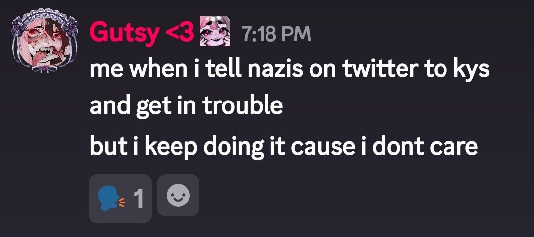 GutsyQuotes's tweet photo. YEAH FUCK NAZIS FIND A BRIDGE. #gutsyquote @gutsydemise https://t.co/2nahvbvKRC