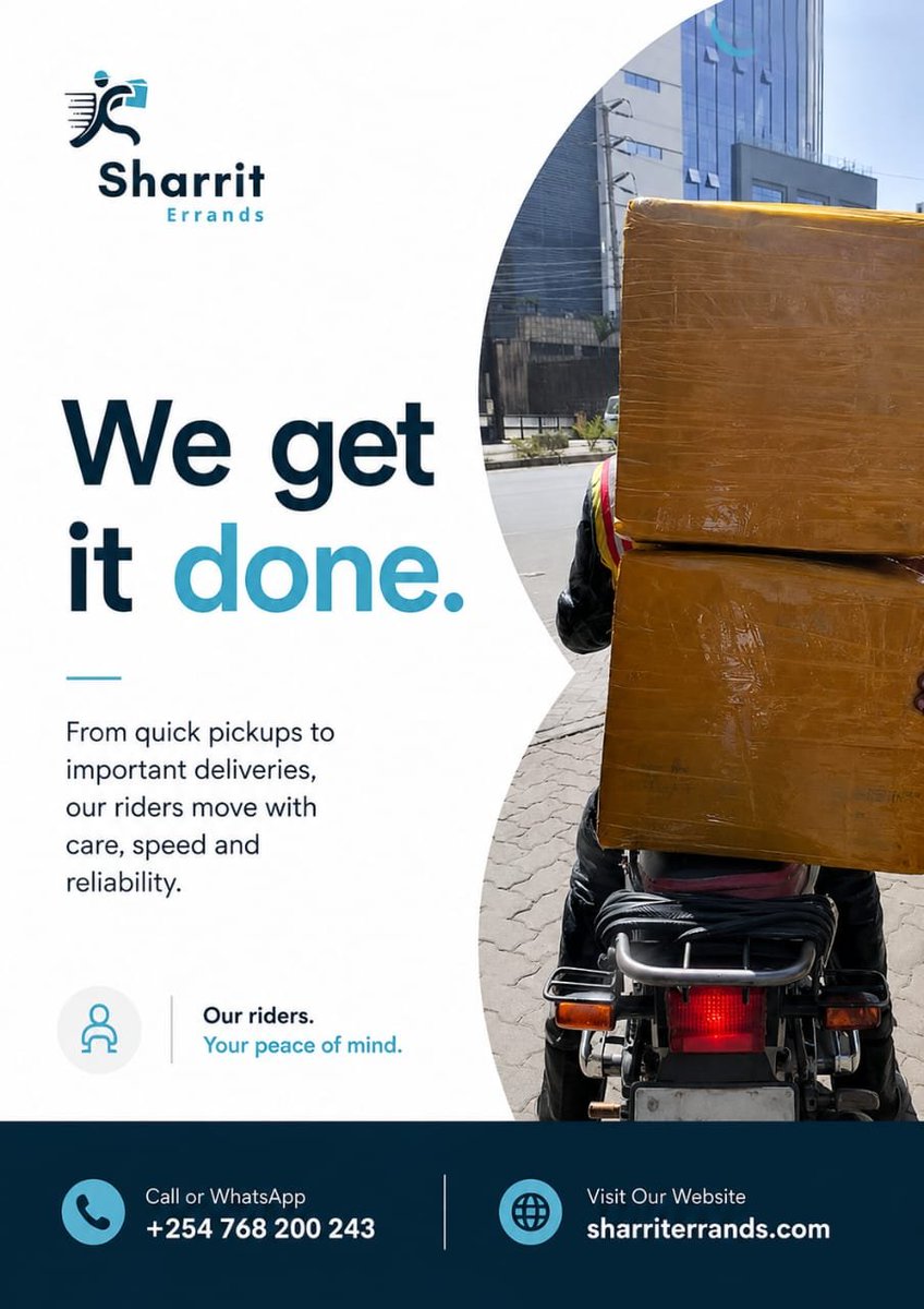 rohimarkets's tweet photo. Your time is valuable. ⏱️

Let **Sharrit** handle the running around. 🏃🏾‍♂️

Errands. Pickups. Deliveries.
**Nairobi-wide.**

Talk to us +254768200243
🌐 https://t.co/QxIL8LuNn3

For sale Naivas Matiangi Rais anajali walimu https://t.co/3rUTVMhquE