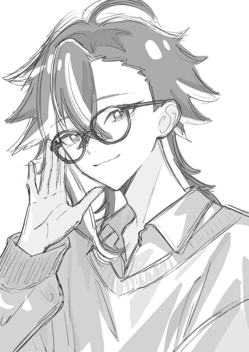 meron_ark's tweet photo. メガネって良いよね、っていう落書き https://t.co/VjfXGXrmts