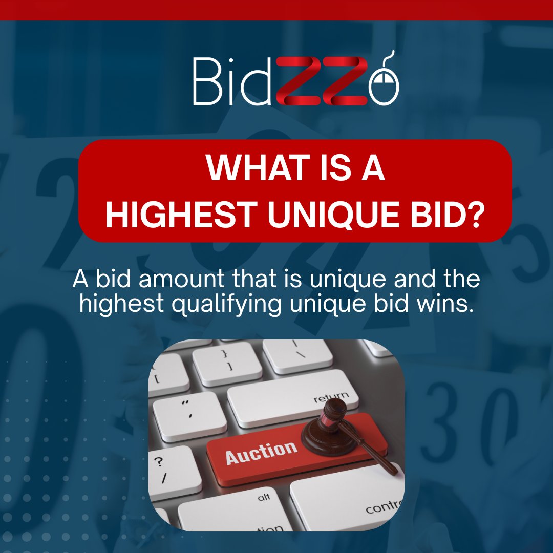 BidZZoOfficial's tweet photo. What is a highest unique bid?

If you bid £10.90 and nobody else bids £10.90, your bid is unique

But to win, it must also be the highest qualifying unique bid when the auction ends

If someone else places the same amount, it’s no longer unique

#BidZZo #OnlineAuction #UKAuctions https://t.co/ooqNtdeFkF