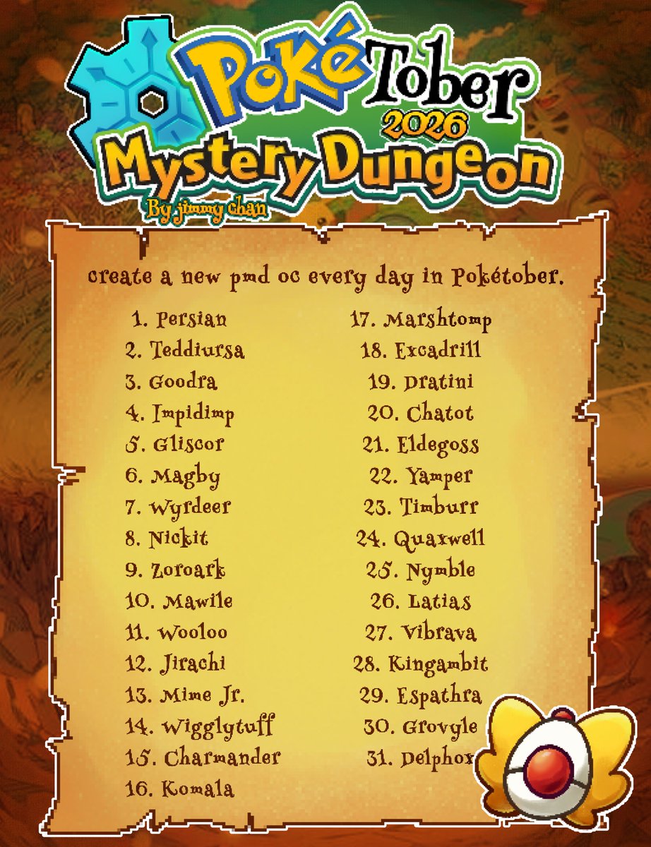 DeltaEagleArts's tweet photo. i missed yesterday, but we still going! 
PMDtober, day 5: Gliscor. 
#PMDtober2026 #pmd #pokemonmysterydungeon https://t.co/sSO1vhAUlO