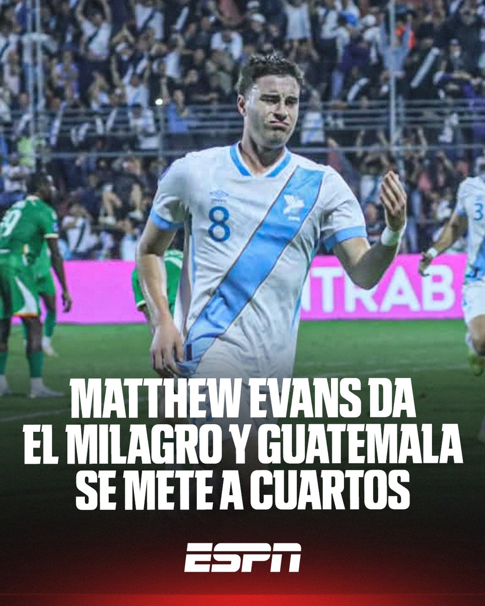ESPN_CENAM's tweet photo. 🇬🇹 LA ÚNICA SELECCIÓN CENTROAMERICANA EN PASAR DE GRUPOS EN ESTA #NATIONSLEAGUE 🤩🔥 

¡¡GUATEMALA SE METE A CUARTOS DE FINAL TRAS UN GOL AL 90+6'!!😱 

#NationsLeague https://t.co/crPTXyC36f