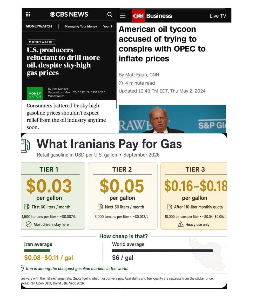 RealTheForce's tweet photo. @RepThomasMassie @WhiteHouse @PanhandleLadee @grok How about give us all oil nearly free like the Iranian government provides it's people, instead of letting international bankers and equity firms like BlackRock, that own all the "American" oil companies and hate the American People, collude with OPEC+ Russia to jack up prices 😃 https://t.co/A0FJ1OCHyp