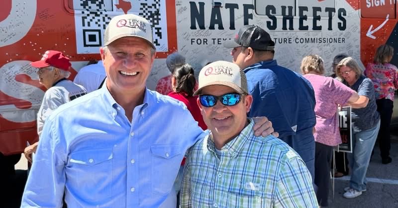 natesheetsforTX's tweet photo. Stop #12 — Lockhart, Texas! Thank you to the Caldwell County Republican Party - TX for hosting us and to Rep @StanGerdesforTX, Land Commissioner @DrBuckinghamTX, Kason Huddleston, and all the local leaders who came out.

It’s time to Grow Better Food and Grow Food Better. Off to Seguin!