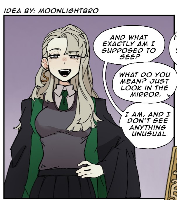 custardseeks's tweet photo. Fem Draco and the mirror of Erised.

What does she mean by that?

Idea by: @moonlightbro
Art by: @custardseeks https://t.co/v8ptFFAiKZ