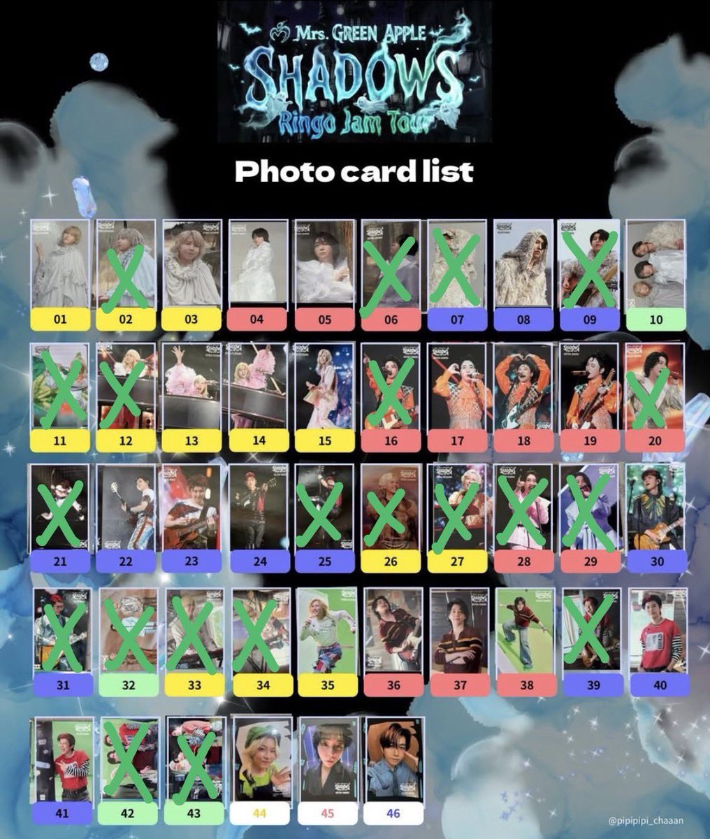 ninjin__mga's tweet photo. SHADOWS フォトカ交換

求)画像✕以外
譲)SHADOWS:2.6②.25.26.27.29.39.43
イミュ:4.14.17②.20.21②.22②.26②.30.33②
バベル:13.25.57.68
Harmony:2.4.42 ランドマーク:7

郵送or北千住マルイ手渡し(日時要相談)
お気軽にお声掛けください🤍 https://t.co/yeD5Hph8Za