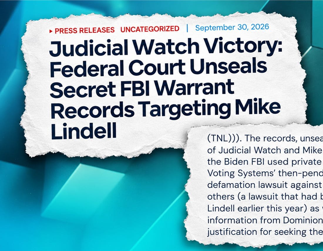 TonySeruga's tweet photo. How Dominion & FBI Smeared Mike Lindell
The FBI relied on interviews with a voting machine company to launch a phony investigation.

—Emerald Robinson

Remember when four FBI agents cornered Mike Lindell at a Hardee’s drive-thru in Minnesota in 2022 and stole his cell phone?

That act of gangsterism happened four years ago.

And now, for the first time, we are learning why the FBI wanted Lindell’s phone — thanks to the non-profit organization Judicial Watch.

https://t.co/5pvpOivnHS