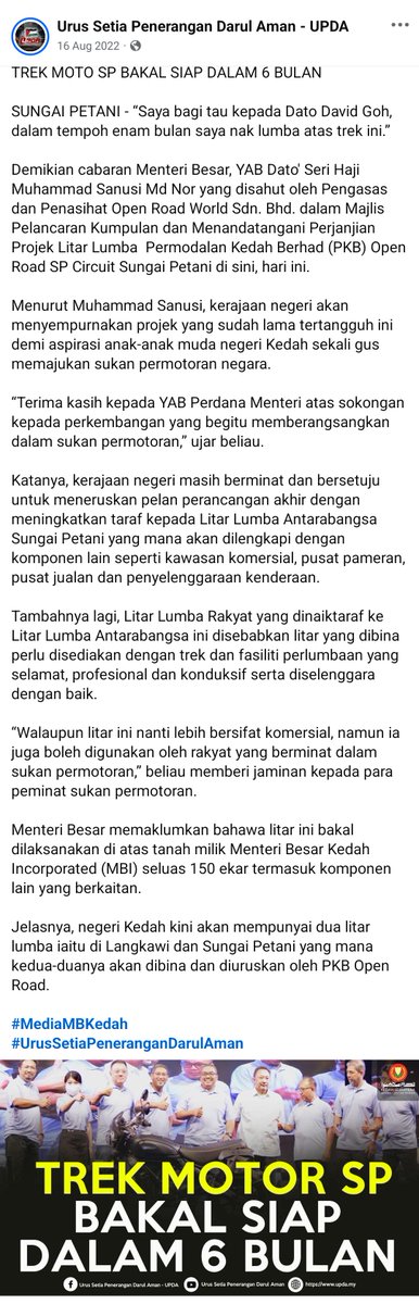 FaktaBukanAuta's tweet photo. Ogos 2022 -
Saya bagitau Dato David Goh, 6 bulan lagi saya nak lumba atas trek ini.

Oktober 2026 -
Anak Dato David Goh kena cekup AMLA. https://t.co/EfTJygoYD8