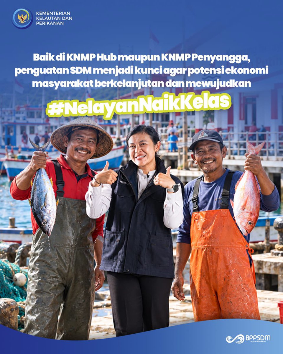 bppsdm_puslatkp's tweet photo. Untuk memastikan ekosistem ini berjalan optimal, @bppsdm_kp hadir memperkuat kapasitas masyarakat dan pengelola #KNMP melalui penyuluhan, pendampingan, pelatihan, penguatan usaha dan kelembagaan, serta penerapan keterampilan sesuai potensi kawasan.

Saatnya #NelayanNaikKelas 💪🏻 https://t.co/5DZwzO9ugN