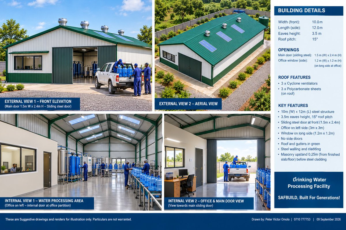 PVomolo's tweet photo. 📍Isiolo, Coming Up. Processing adds value. Choose SAFBUILD® Steel Structures for clean, weather-resilient food processing and storage. SAFBUILD, Built For Generations!
Talk to us. 📞 Call/WhatsApp: +254 710 777753 https://t.co/m75bzMtUw5
#SAFBUILD #SafalBuildingSystems #Steel https://t.co/0BJnsJAZTF