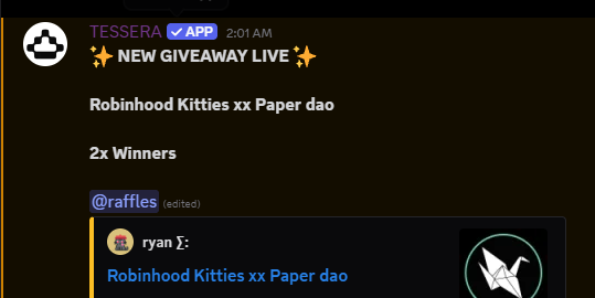 Trenchofsol's tweet photo. Happy to secure @paperdao_xyz WL spots for my communities, @RHKitties and @Web3_bohemians 🫡 https://t.co/akflY7TtUf