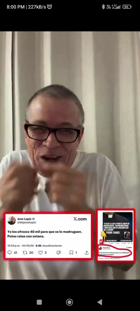 jhcarrillot's tweet photo. José La pis.
@dejoselapiz
Queda públicamente como responsable de todo atentado en contra de la vida de cualquiera de los obispos mexicanos. https://t.co/FSY6OxWAN5
