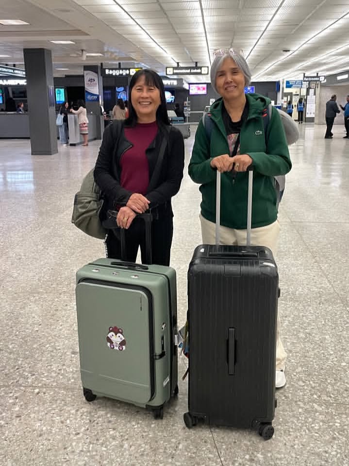 jossgawincrumbs's tweet photo. They safely landed on DC! And Khun Mae's luggage was full of Guinzly's stickers! She loves her grandson so much 😭❤️ https://t.co/pfJRccMp26