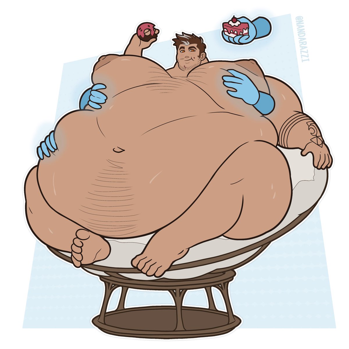 LycanMycron's tweet photo. Duvet’s soft body churns and wobbles as he’s comfortably sat, several pairs of mage hands tending to his enlarged form. Seems he’s grown quite… comfortable with casting one of Rybalt’s modifications…

Done by https://t.co/RTcF20pQUX! https://t.co/AAzcFcontP