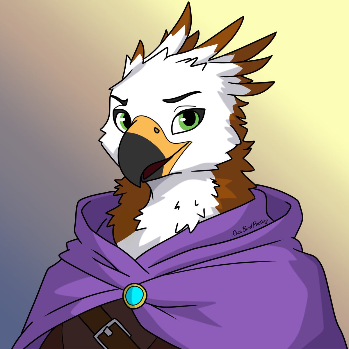 RexsBirdPosting's tweet photo. #Flocktober Day 5- Falco Phoenix. He's got an owl wife, some kids, and a generally positive outlook on life after his problem coworkers [the other players in the campaign] left. Not bad, Falco

#furry #furryart https://t.co/JjoamOmSCT