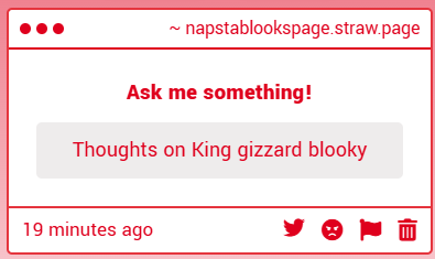 NapstablookMus's tweet photo. Nonagon Infinity is very nice,.,.,.,.,. but I like Crumbling Castle the most,.,.,., I dont listin to them much sorry.,.,.,., please ask me mor music questions,.,.,.,., https://t.co/ym8iDTQxwh