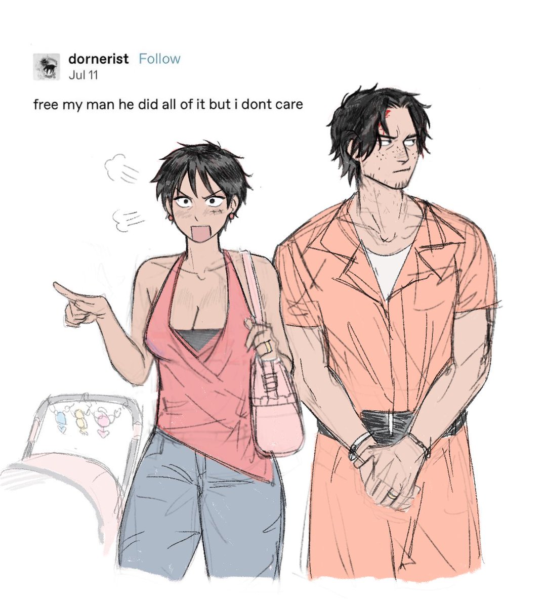 rubbercharm's tweet photo. marineford is when luffys baby daddy gets jailed or whatevs https://t.co/sM67Wx8Mcy