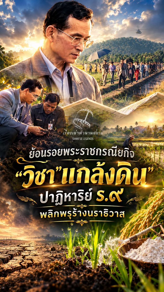 army15102's tweet photo. เมื่อ ๖ กันยายน พ.ศ. ๒๕๒๘ "ย้อนรอยพระราชกรณียกิจ "วิชา"แกล้งดิน" ปาฏิหาริย์ ร.๙ พลิกพรุร้างนราธิวาส "

"แกล้งดิน" จนได้ดี! จากแผ่นดินที่ปลูกอะไรก็ตาย สู่ปาฏิหาริย์พลิกชีวิตชาวนราธิวาส 🌾✨
#แกล้งดิน #ในหลวงรัชกาลที่9 #เรื่องเล่าตำนานสยาม  #นราธิวาส #เรื่องเล่า #ประวัติศาสตร์ https://t.co/6V8IXtJPnB