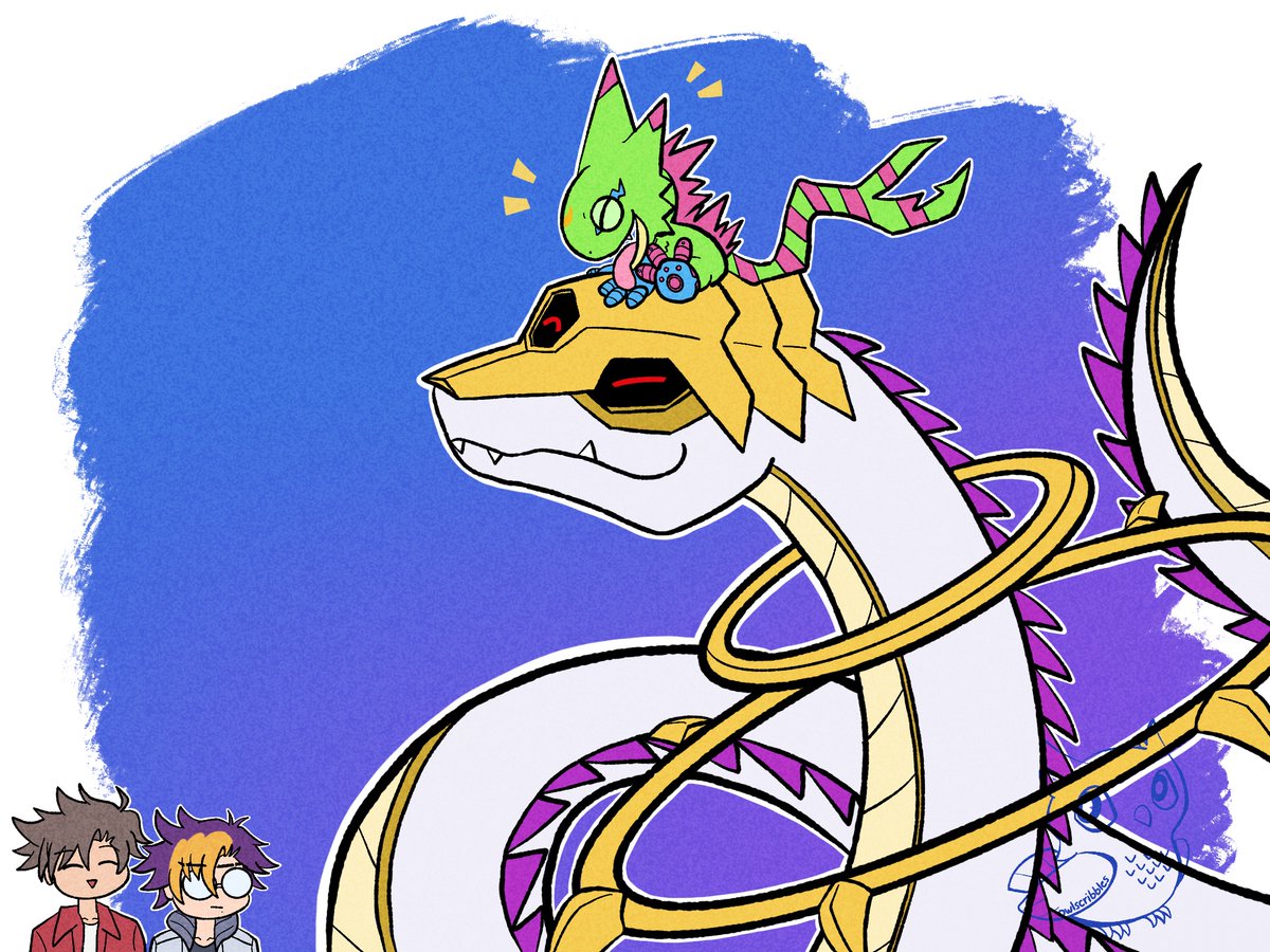 owlscribbles's tweet photo. wanted to draw the siblings today for beatbreaks 1st anniversary! 🦎🐍 #digimon #デジモン #BEATBREAK https://t.co/Fu3wes8WoG
