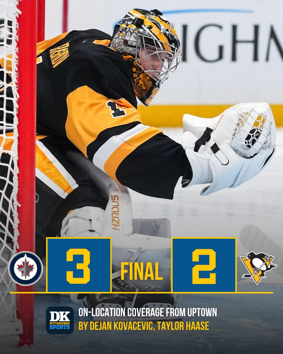 DKPghSports's tweet photo. Our all-original, always-on-location, FREE coverage by beat reporter Taylor Haase and columnist Dejan Kovacevic from Uptown of the #Penguins falling short to Winnipeg: https://t.co/AAQTFUzL87
#DKPS #NHL #WPGvsPIT #LetsGoPens #GoJetsGo https://t.co/tr1Pl6M258