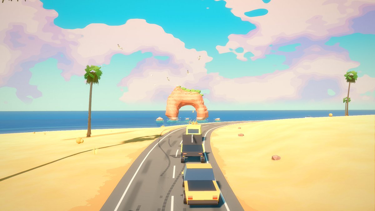 laituanvu's tweet photo. Nine sea stacks off the island coast: pillars, mushrooms, twins and a sea arch you can sail through. Swash foam, spray, seabirds, and a photo album to fill. #gamedev #indiegame #driving #godot https://t.co/xGUqeJbUge