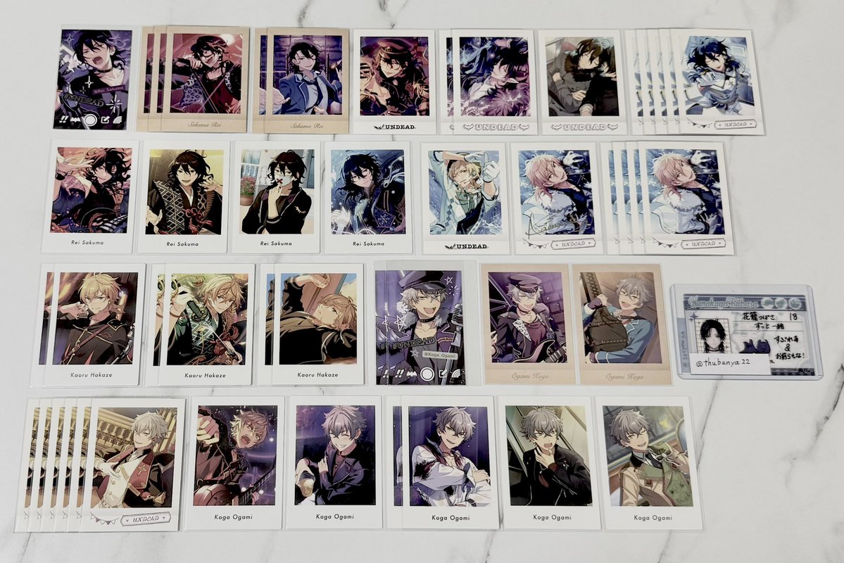 mrmr22mc's tweet photo. 交換 譲渡 買取 あんスタ ぱしゃこれ ぱしゃっつ

譲⌇宗 みか ひなた ゆうた HiMERU 燐音 ニキ 零 薫 晃牙 友也 なずな 光 創
求⌇チトセ » ( 各1 / エス 維吹 ) z順のみ » 92円/枚 ( +送料 )

❤︎⌇都内 ( 新宿 ) 手渡し » 譲渡のみ郵送◎ https://t.co/j1YGOTqV1w