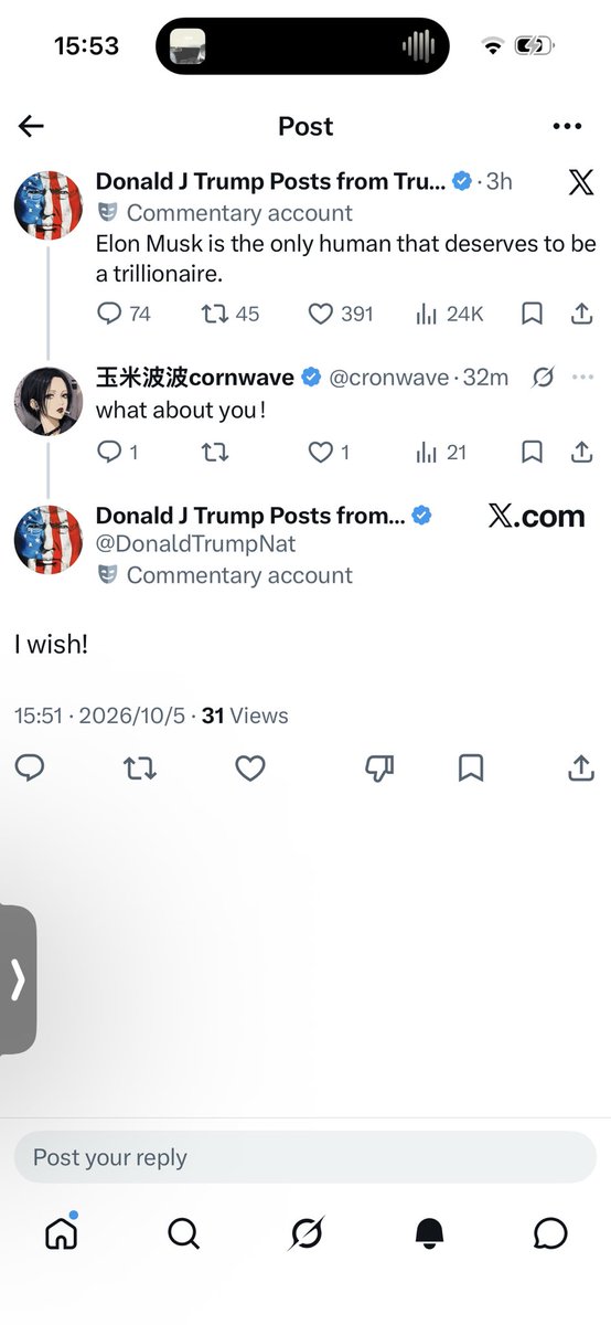cronwave's tweet photo. 川普都关注玉米姐了
你还不关注吗？ https://t.co/iQuJWIq7Gm